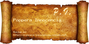 Poppera Innocencia névjegykártya